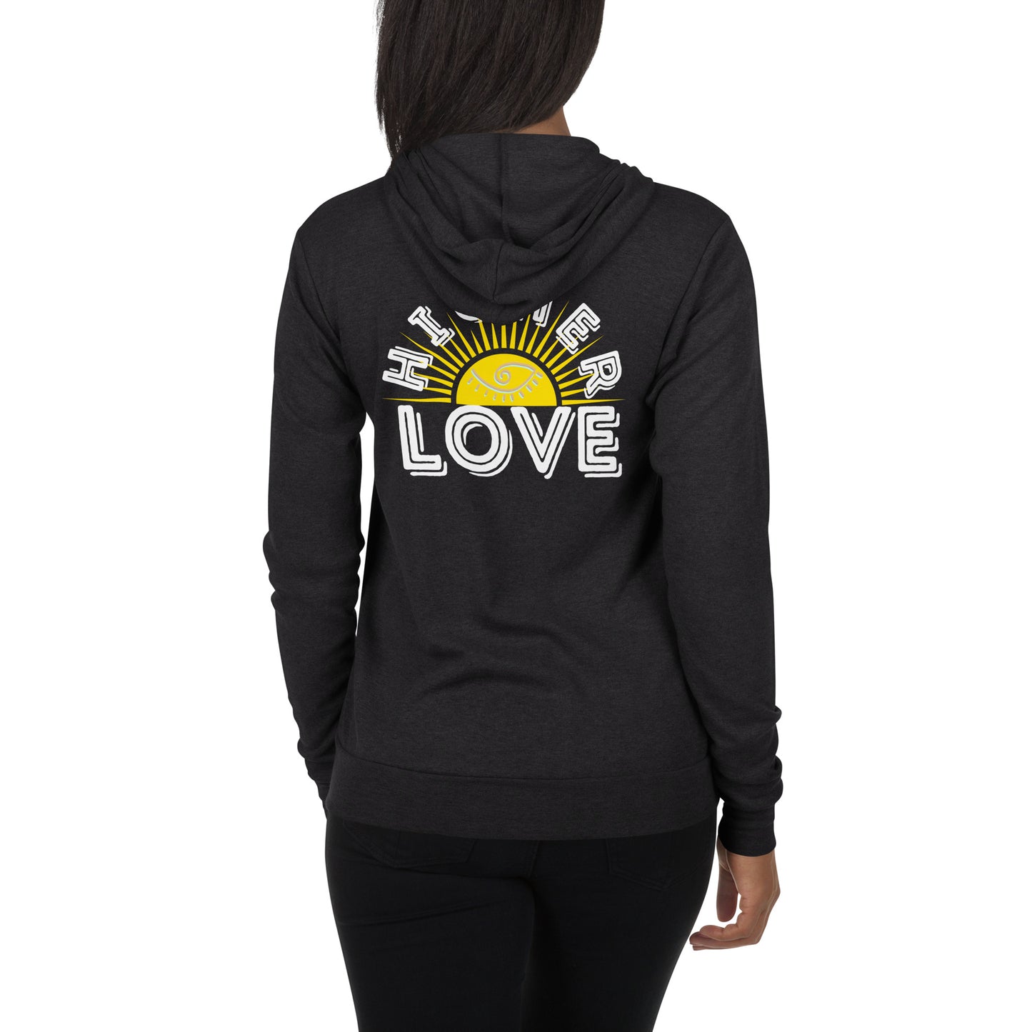 Higher Love Unisex zip hoodie