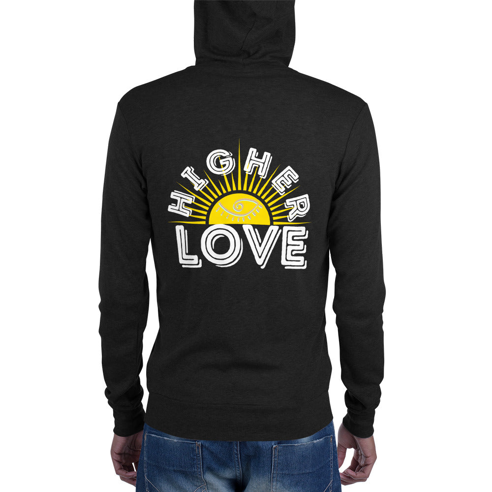 Higher Love Unisex zip hoodie