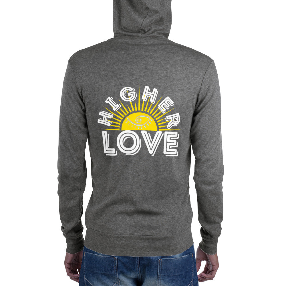 Higher Love Unisex zip hoodie
