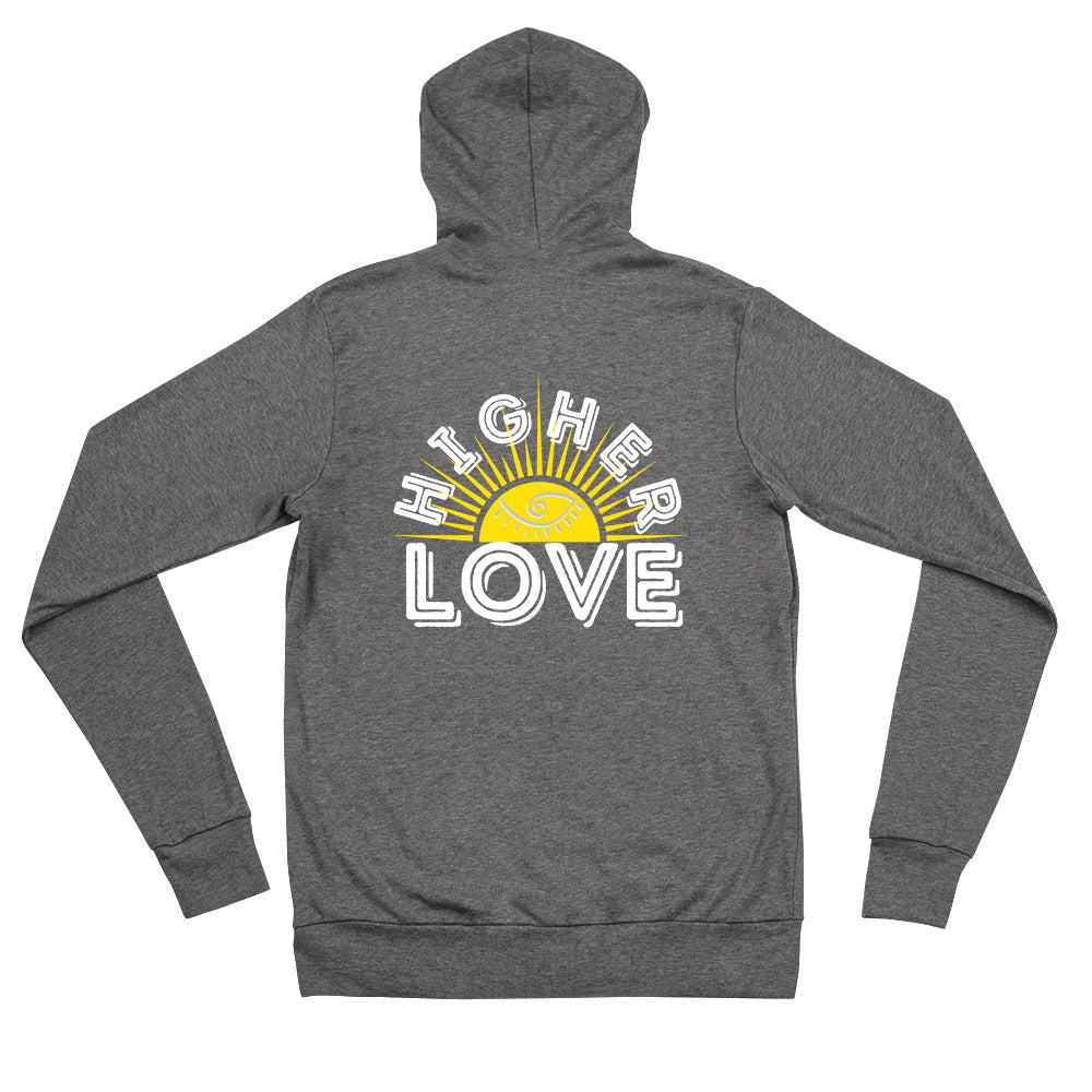 Higher Love Unisex zip hoodie