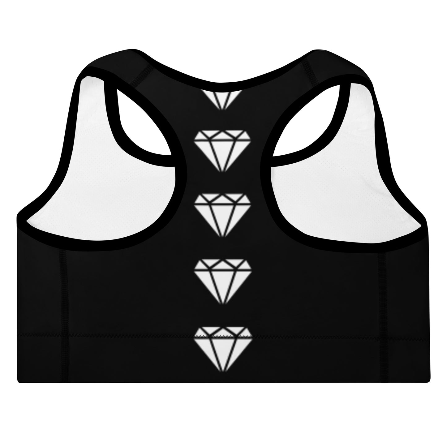 Diamond Blk Padded Sports Bra