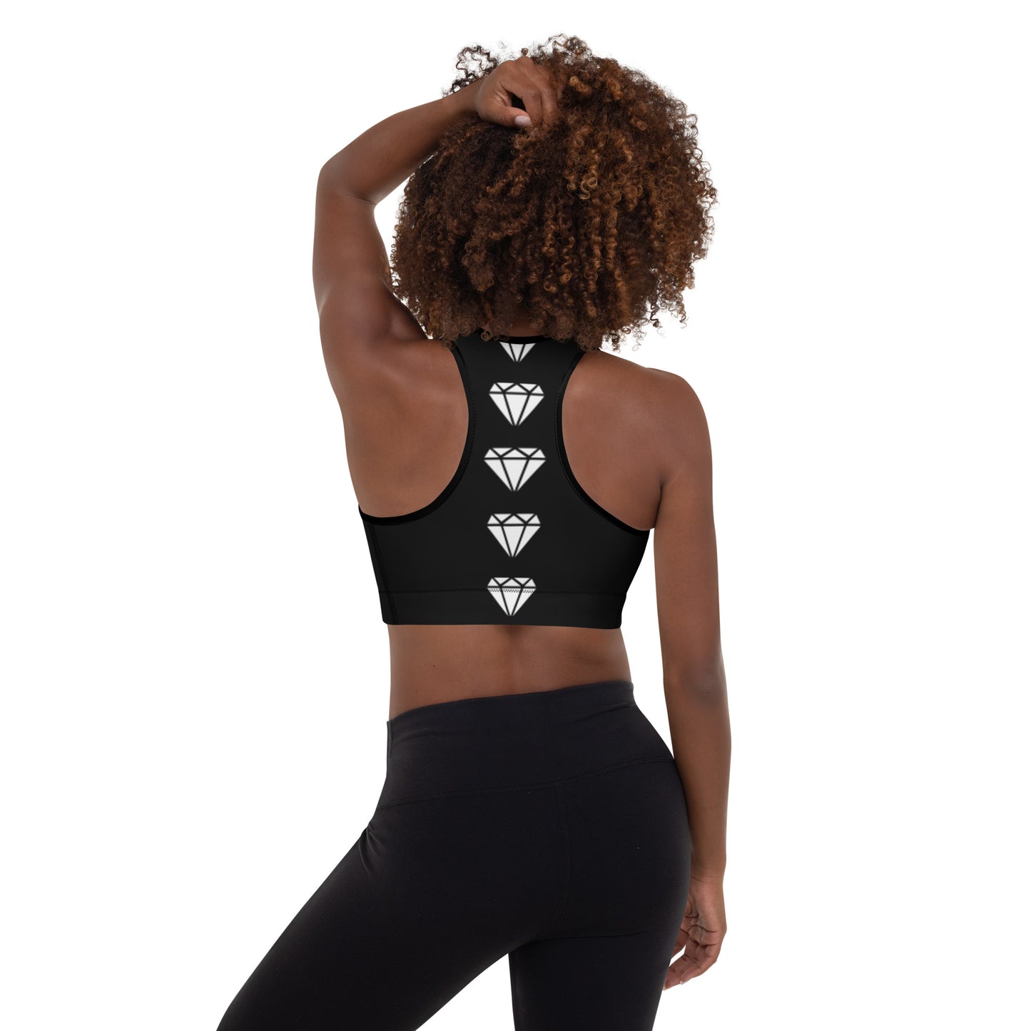 Diamond Blk Padded Sports Bra