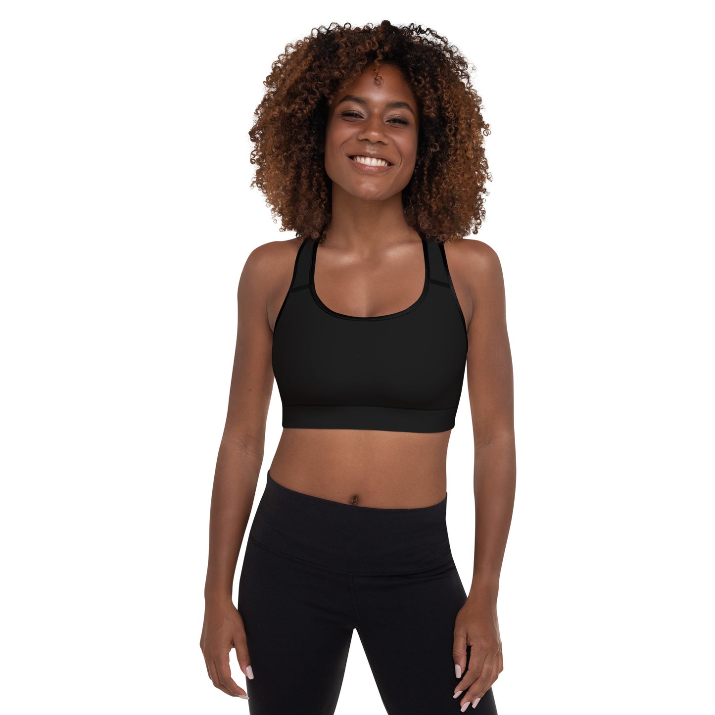 Diamond Blk Padded Sports Bra