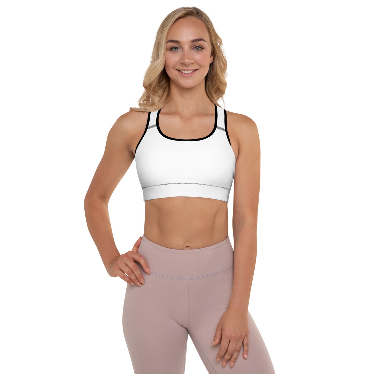 Diamond Wht Padded Sports Bra