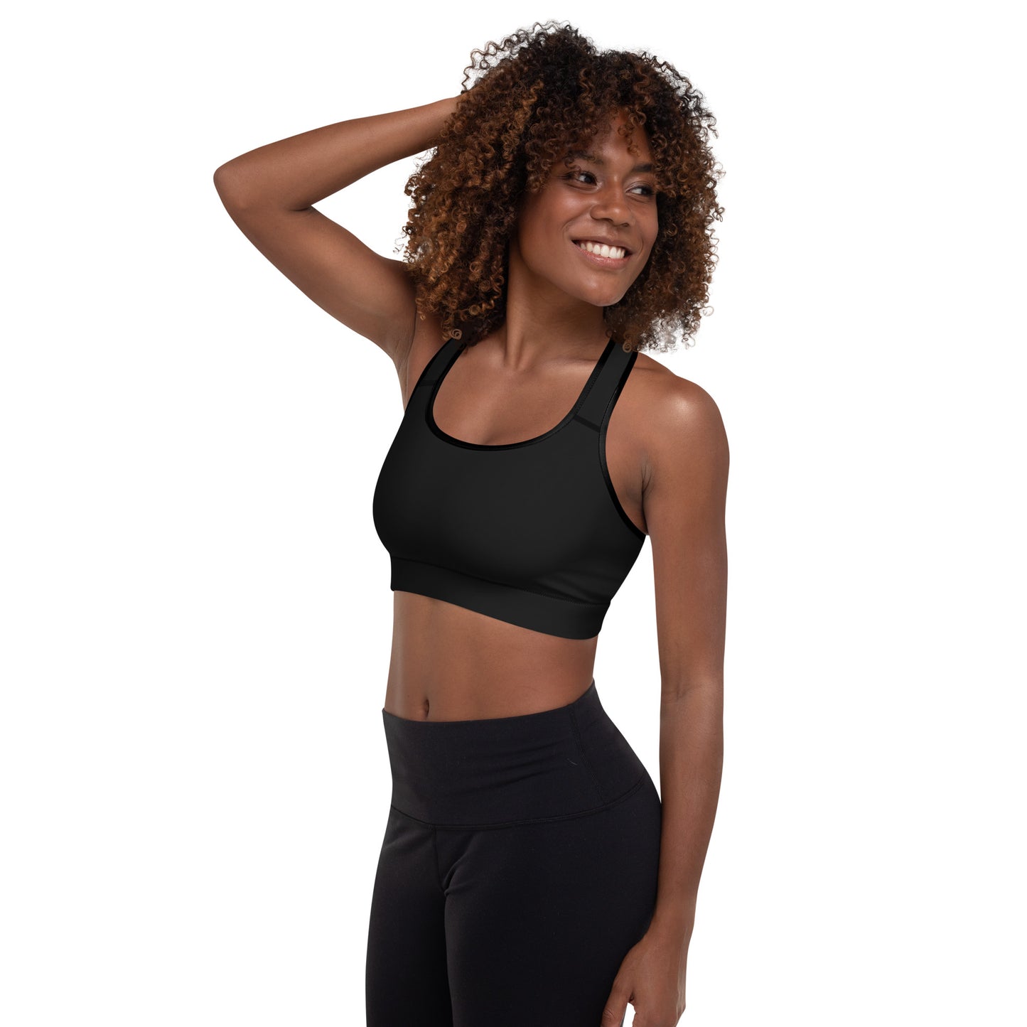 Diamond Blk Padded Sports Bra