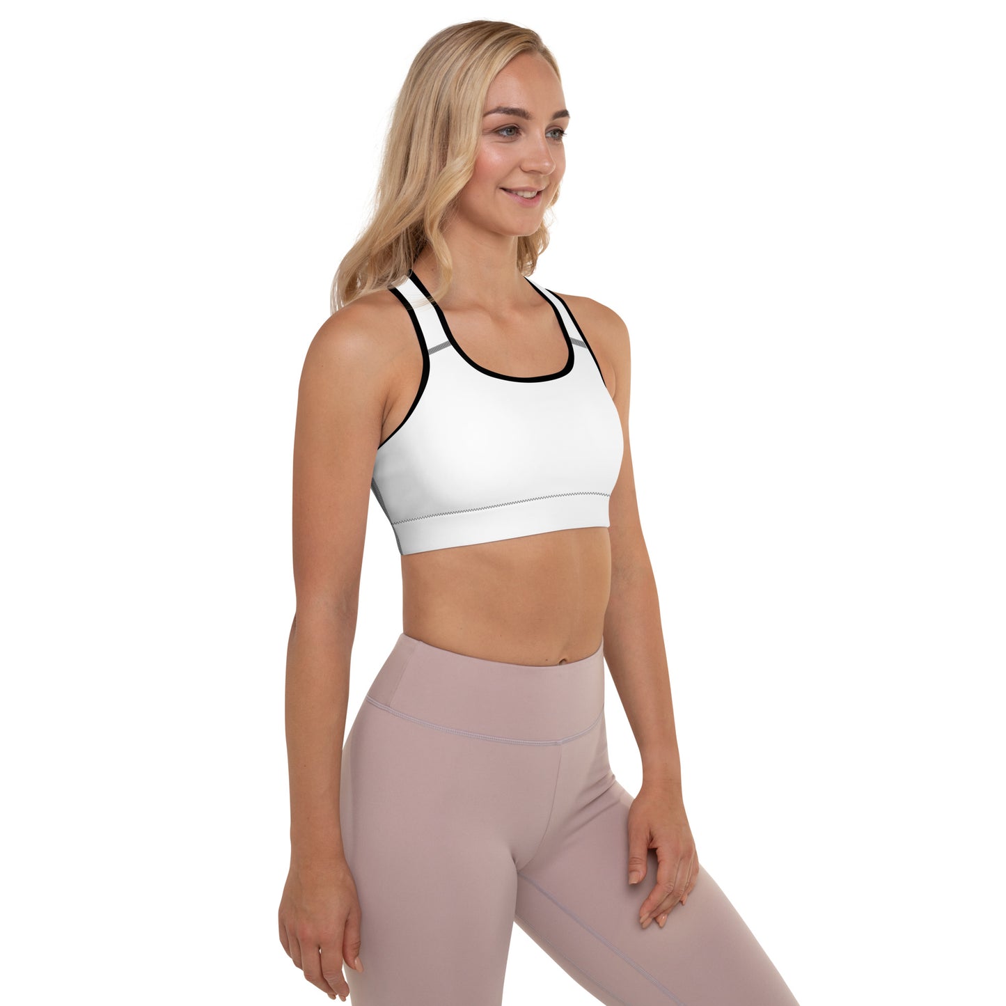 Diamond Wht Padded Sports Bra