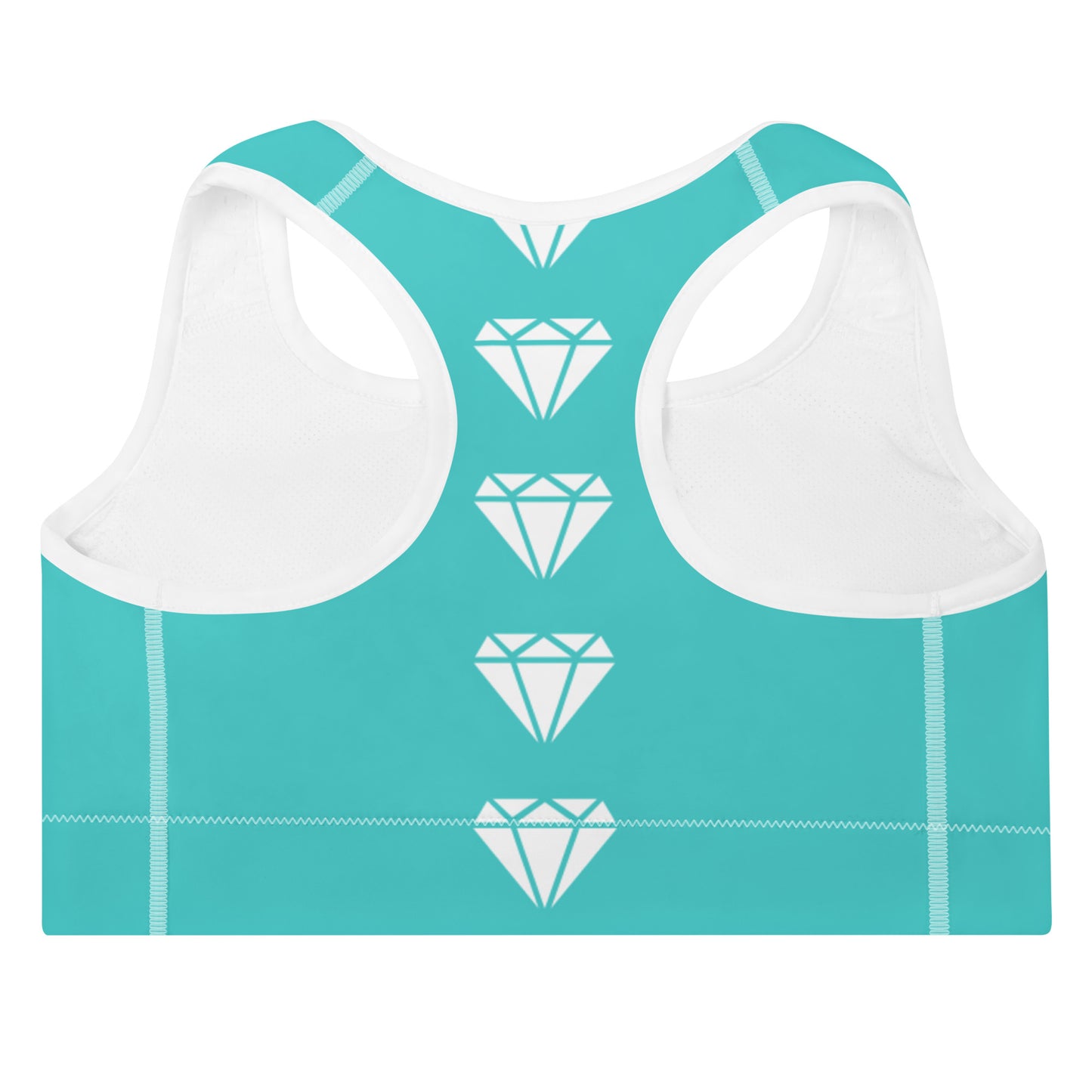 Diamond Aqua Padded Sports Bra