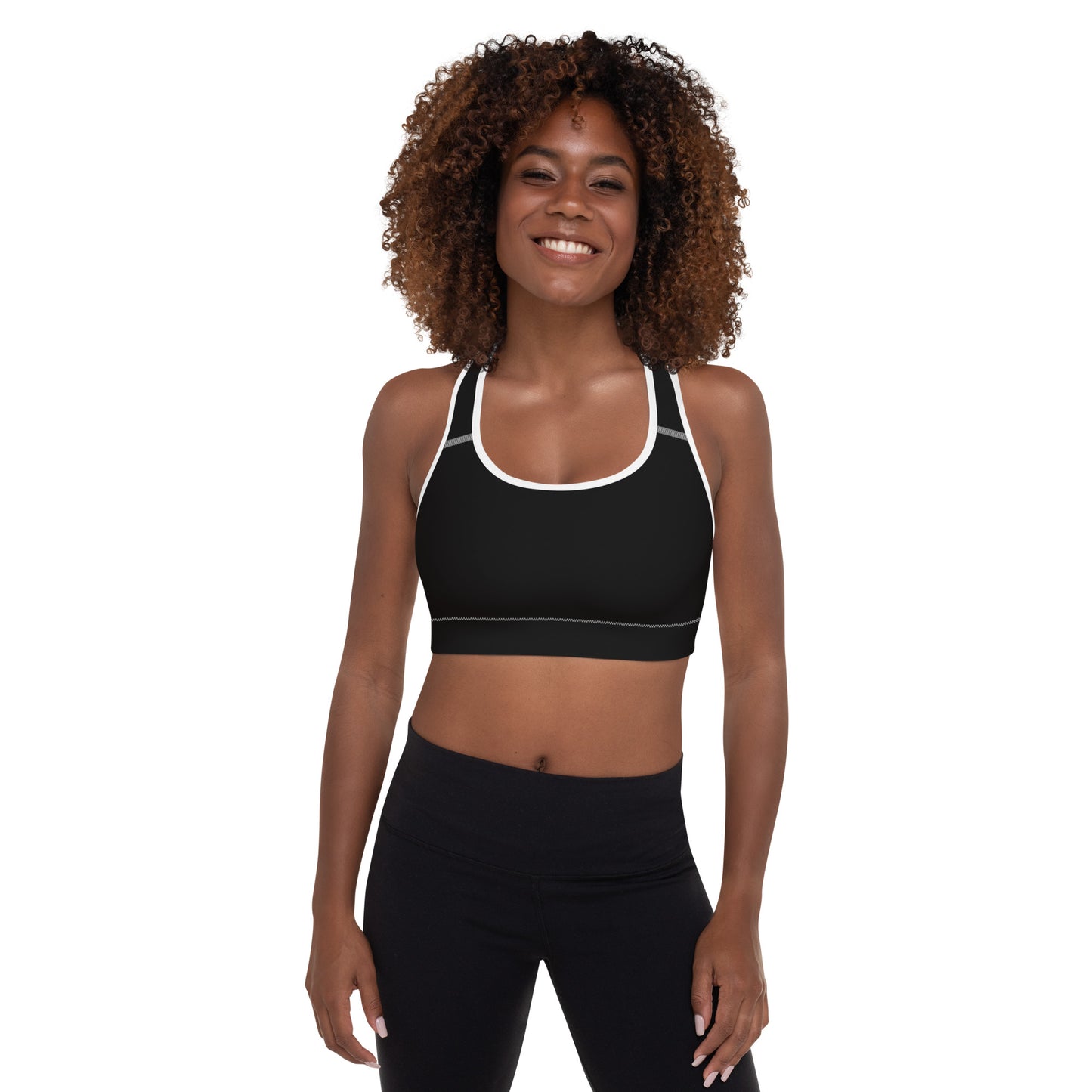 Diamond Blk Padded Sports Bra