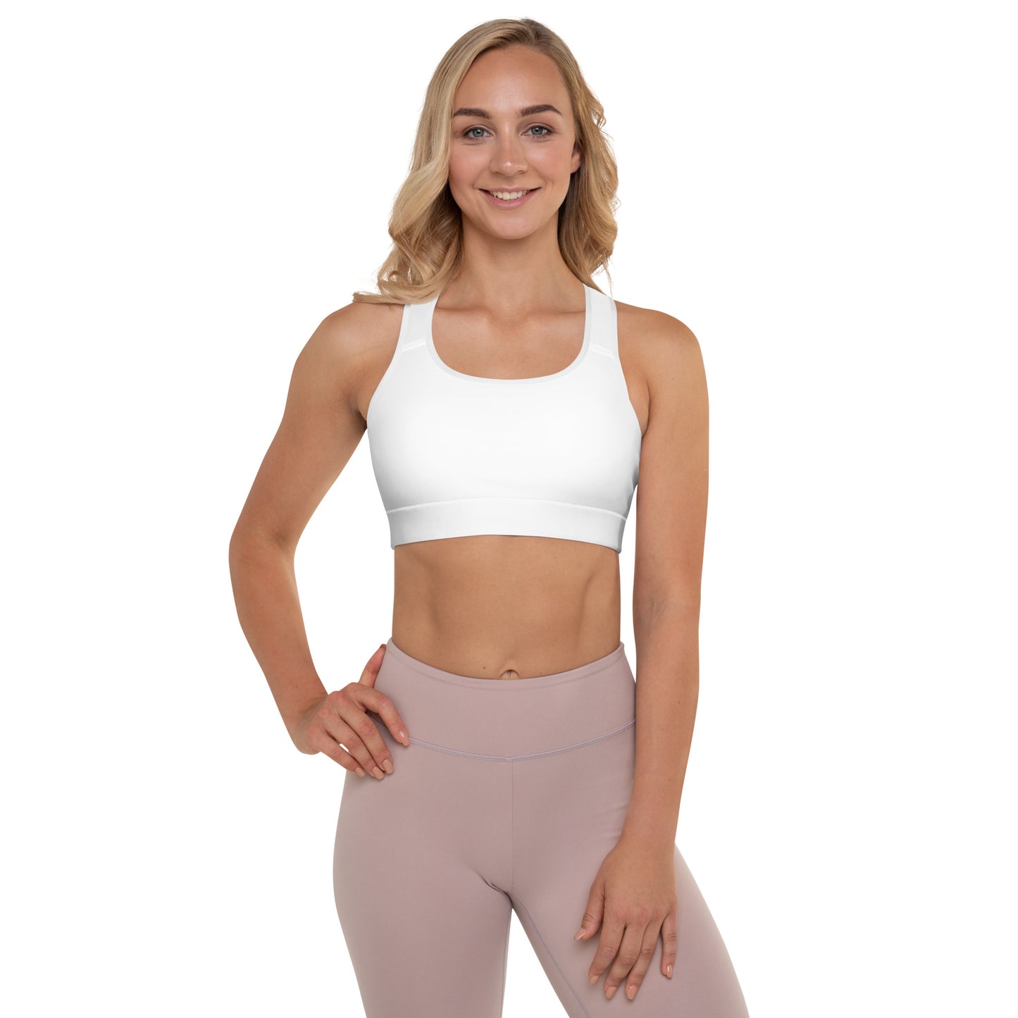 Diamond Wht Padded Sports Bra