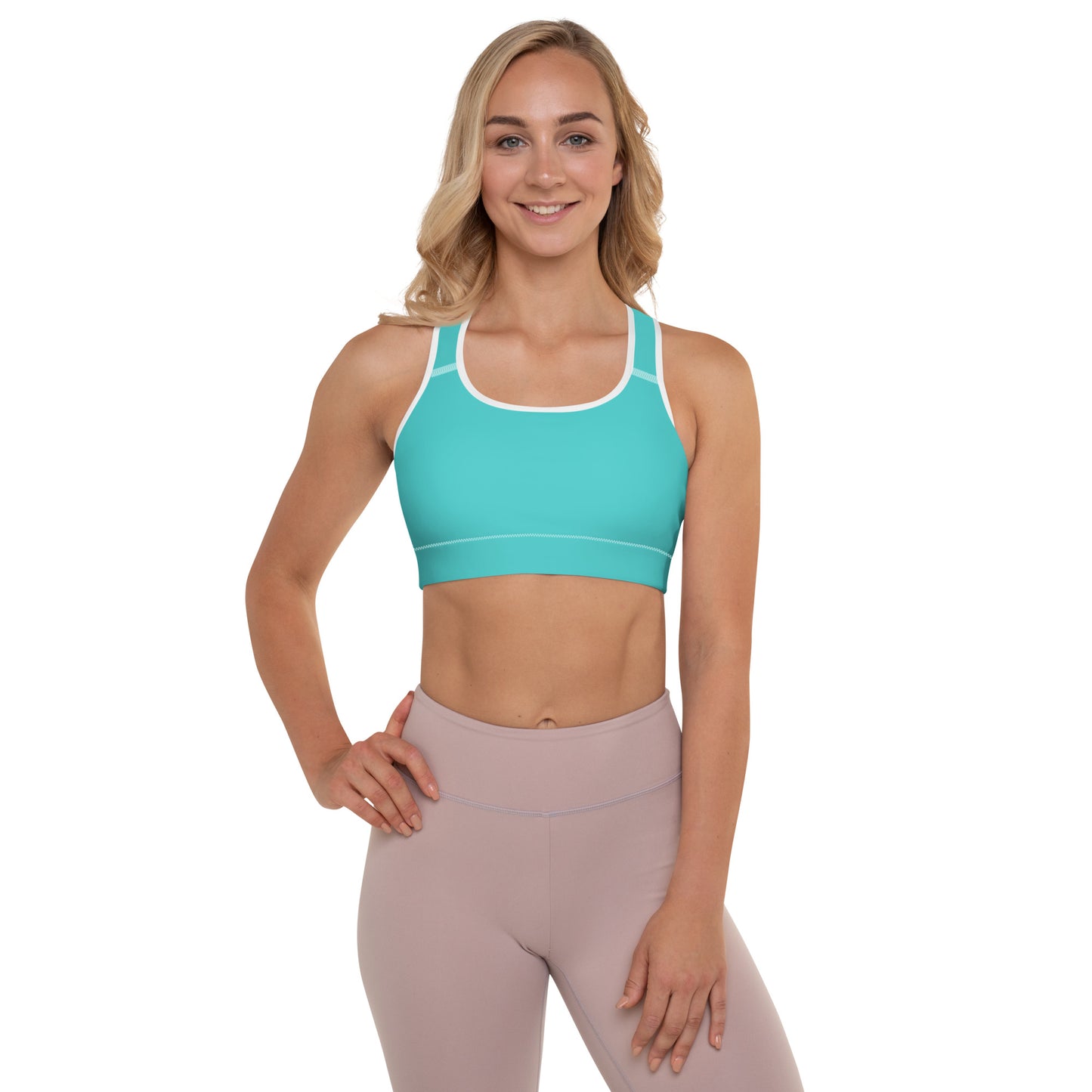 Diamond Aqua Padded Sports Bra