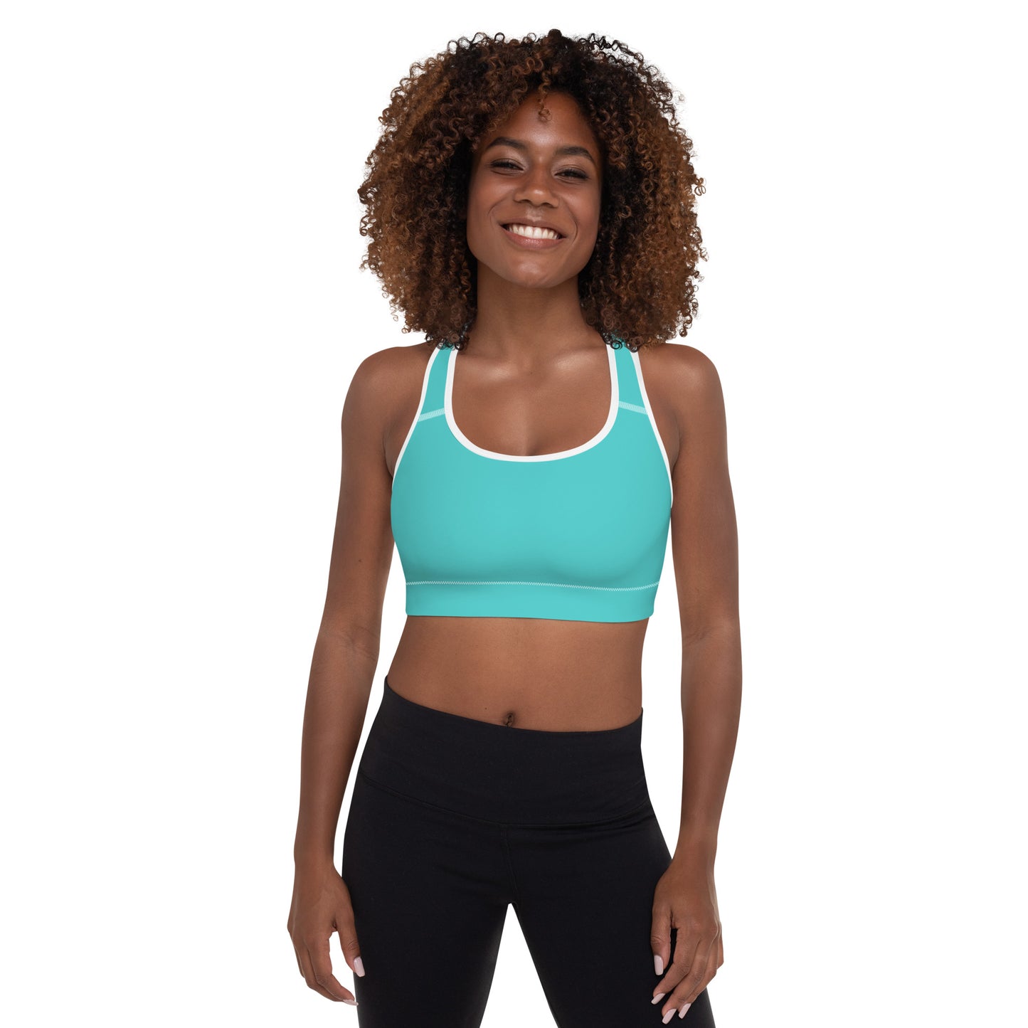 Diamond Aqua Padded Sports Bra