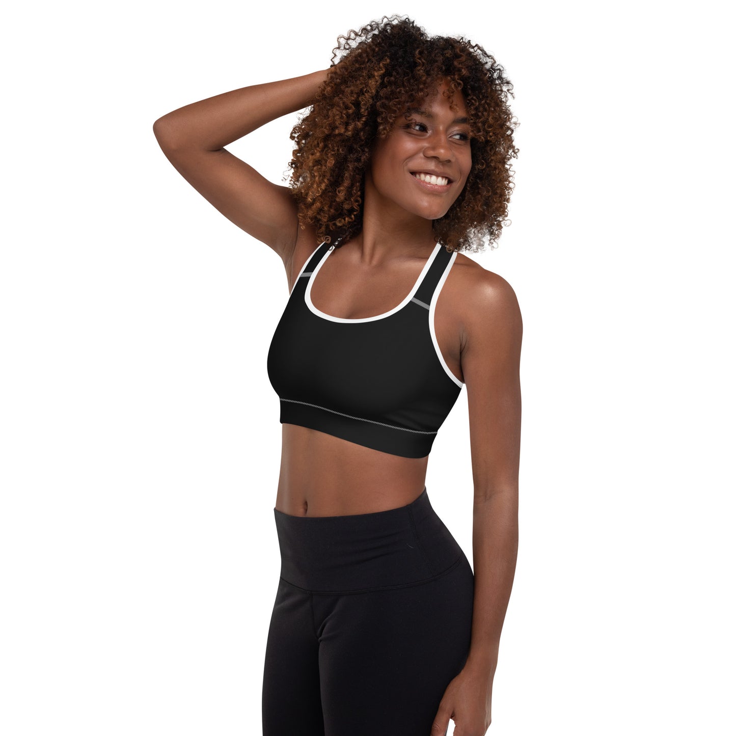Diamond Blk Padded Sports Bra