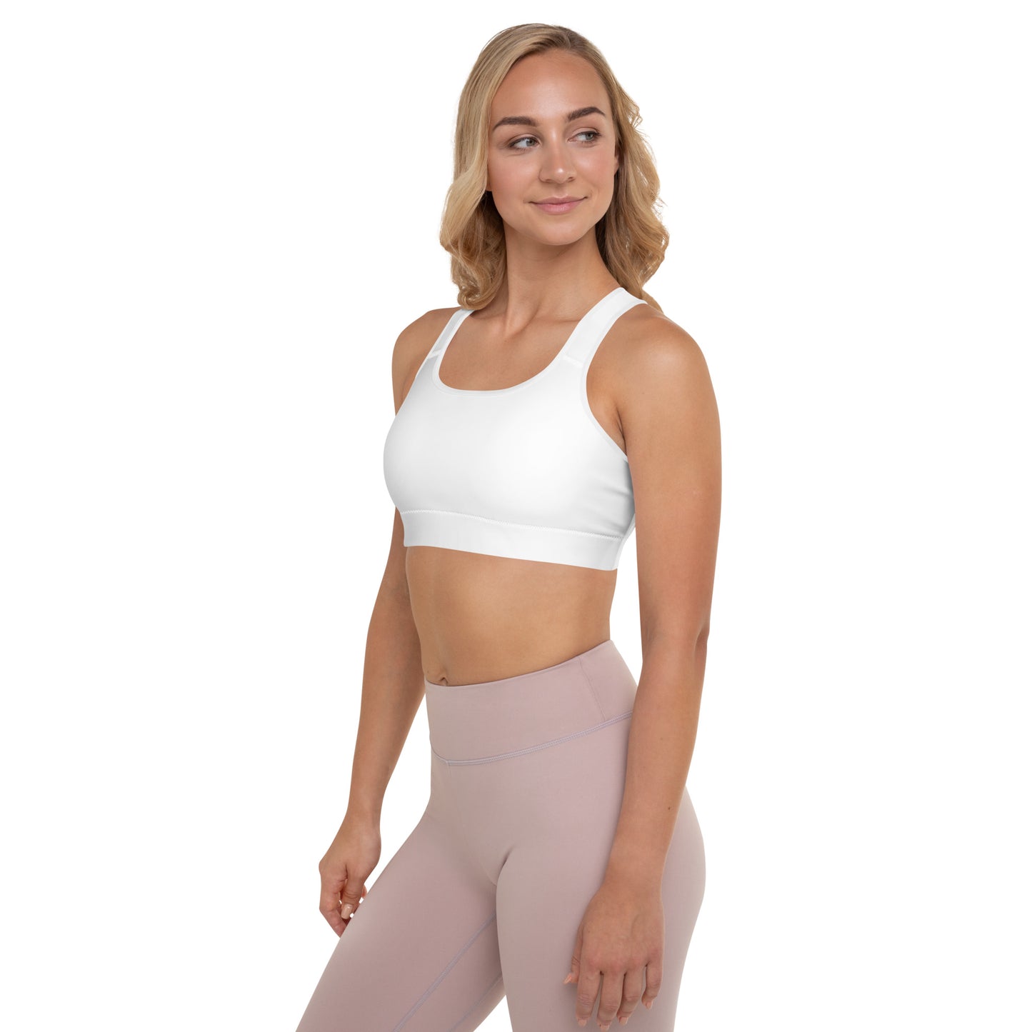 Diamond Wht Padded Sports Bra
