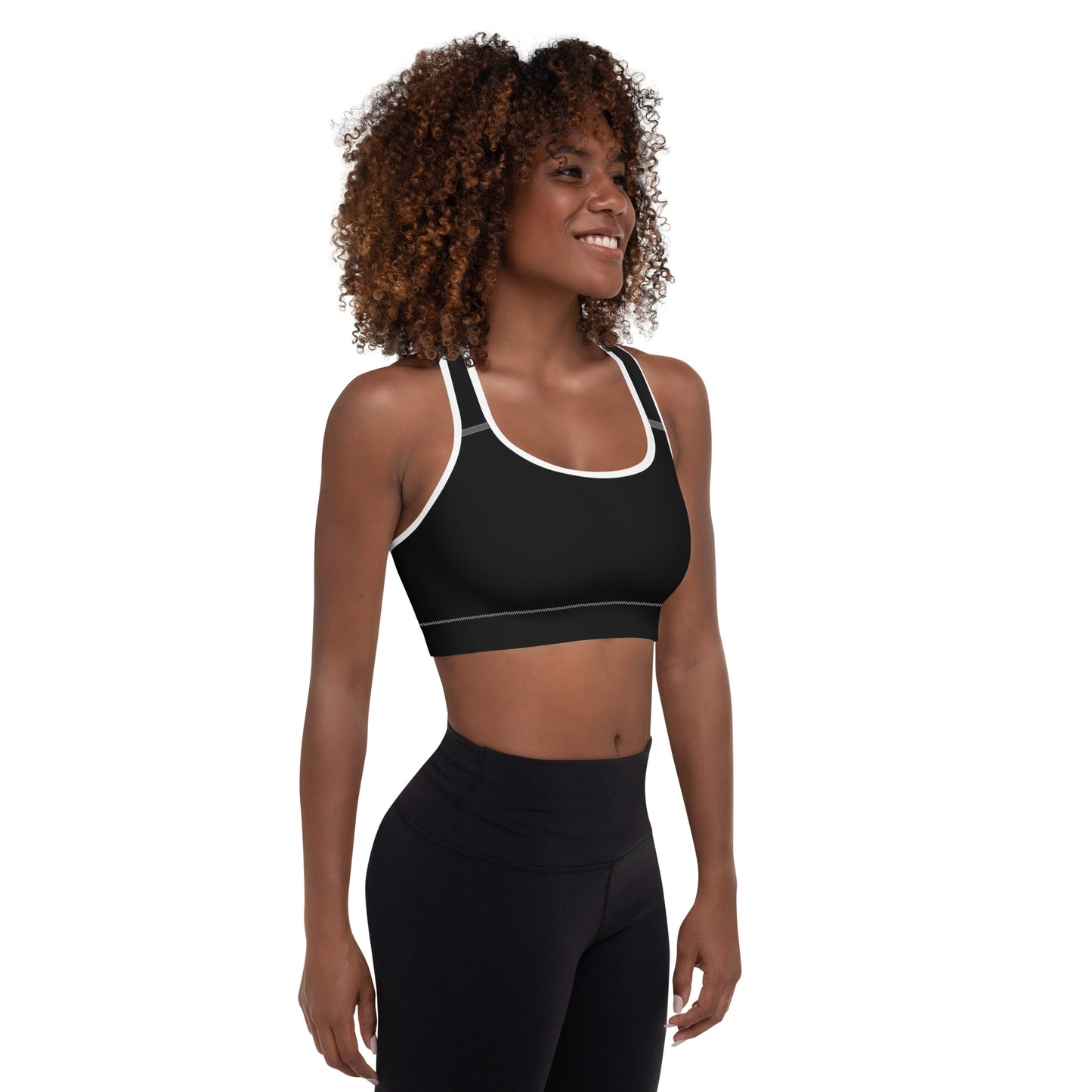 Diamond Blk Padded Sports Bra