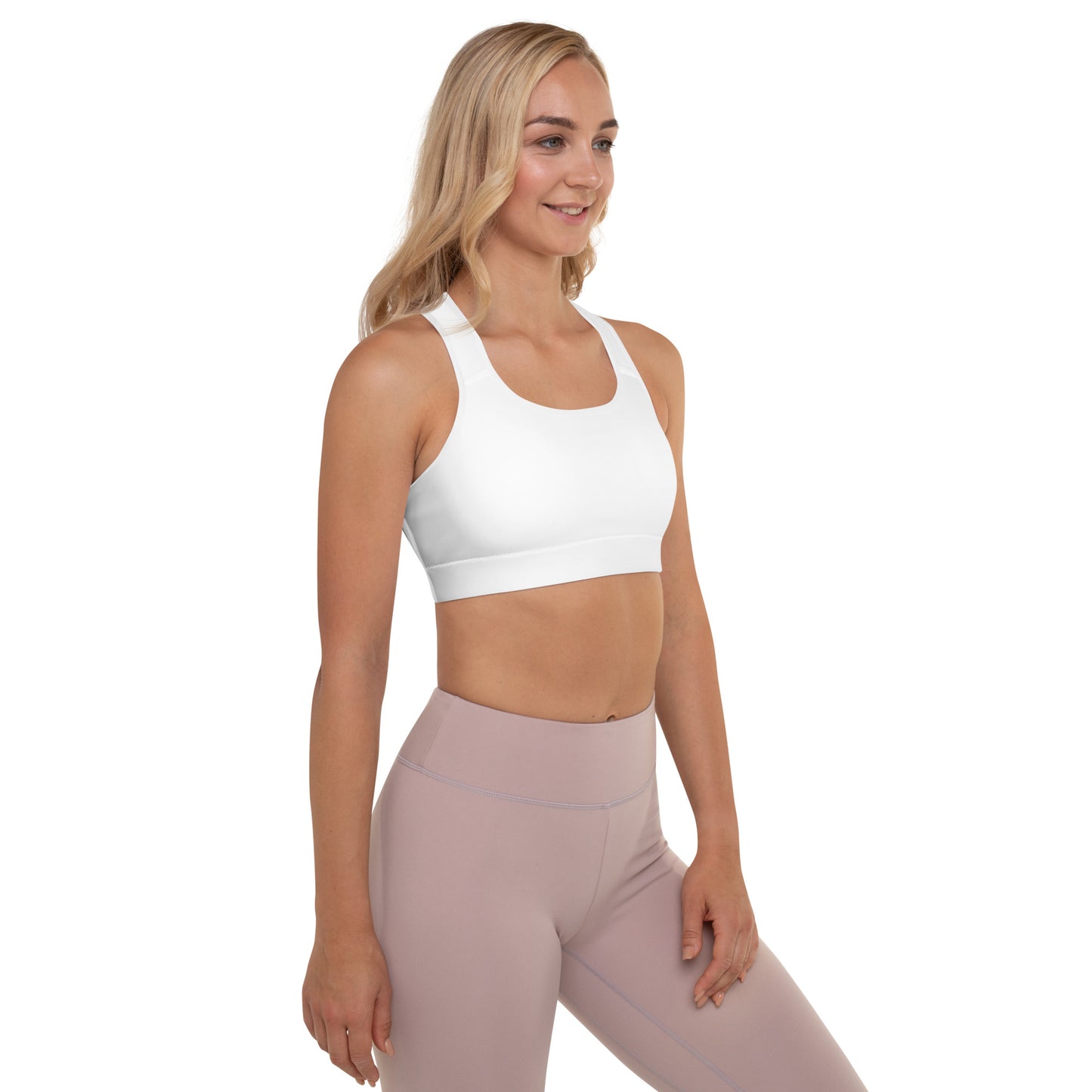 Diamond Wht Padded Sports Bra