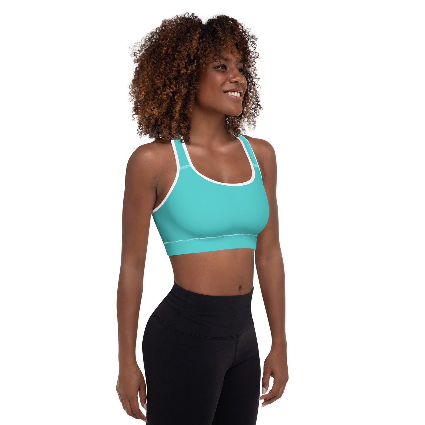 Diamond Aqua Padded Sports Bra