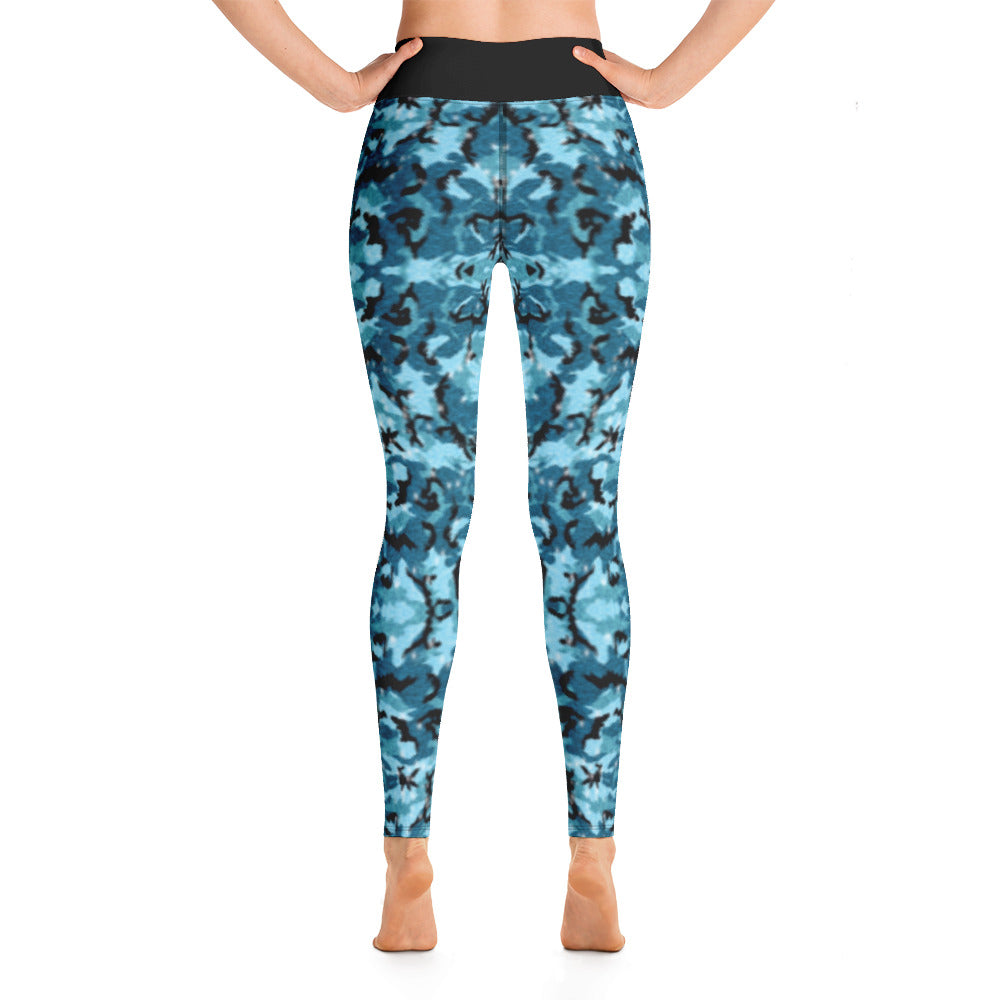 Blue Camo Yoga Leggings