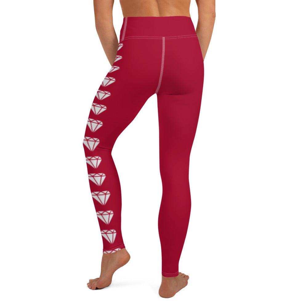 Diamond Red Yoga Leggings