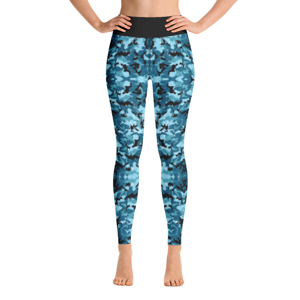 Blue Camo Yoga Leggings