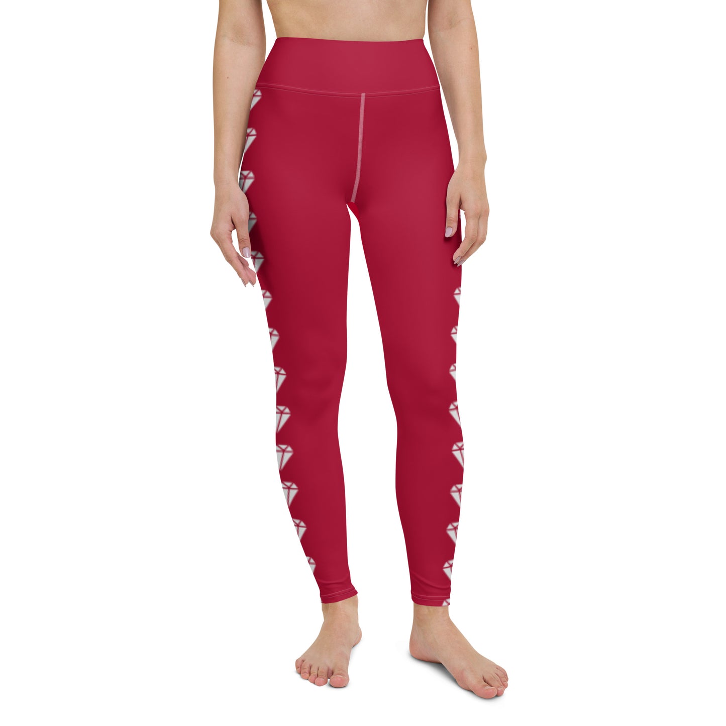 Diamond Red Yoga Leggings
