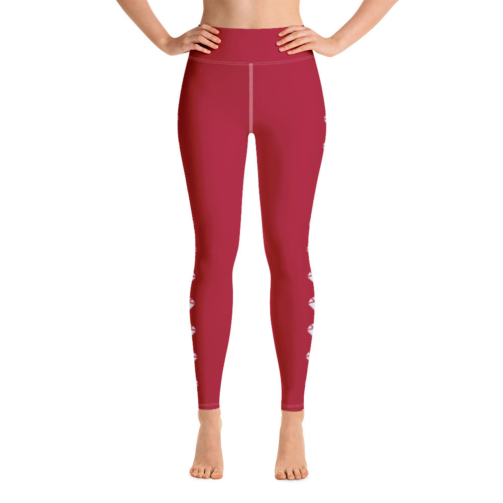 Diamond Red Yoga Leggings