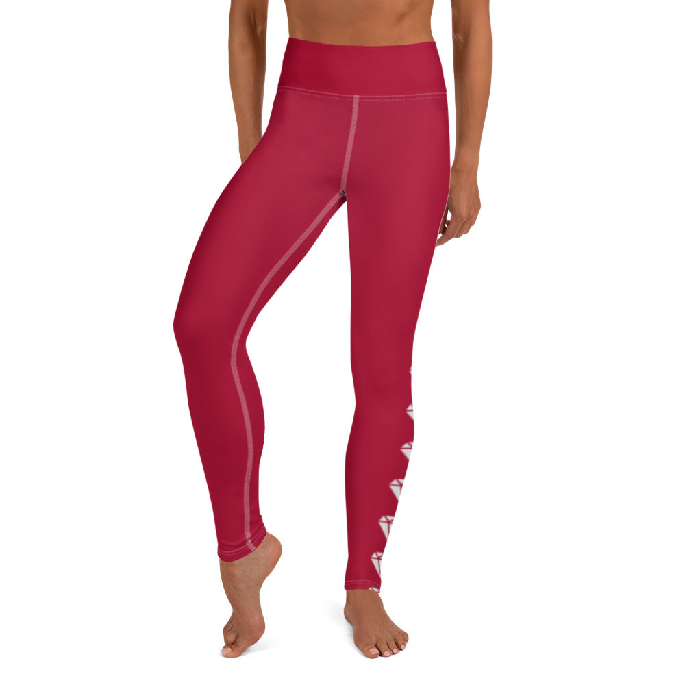 Diamond Red Yoga Leggings