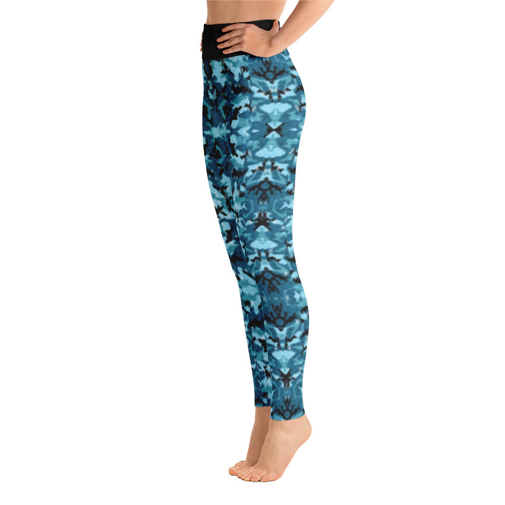 Blue Camo Yoga Leggings