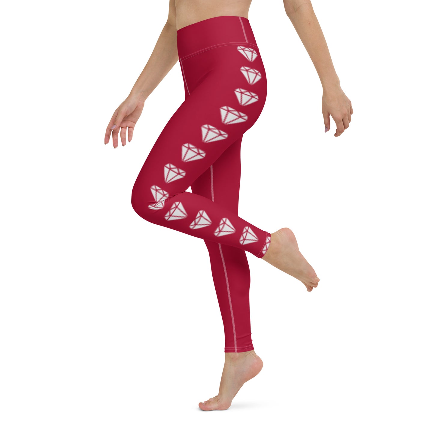 Diamond Red Yoga Leggings