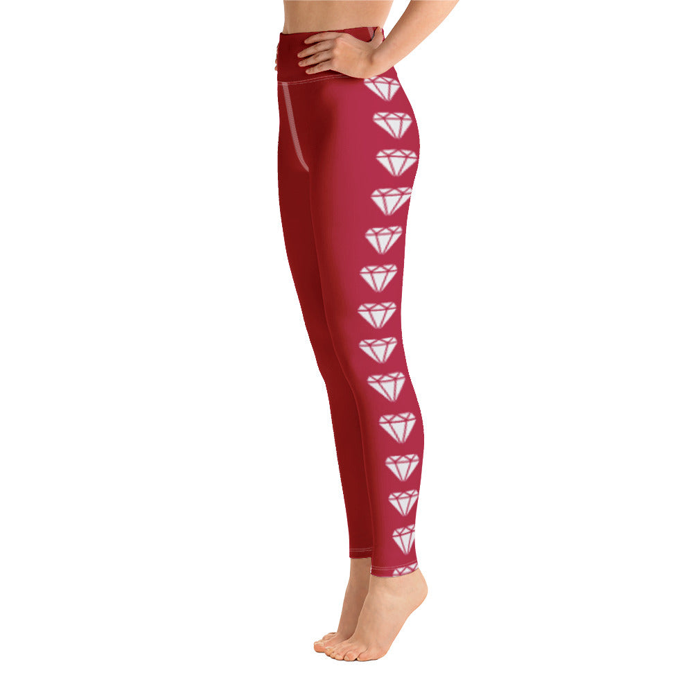 Diamond Red Yoga Leggings
