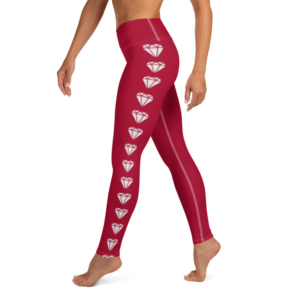 Diamond Red Yoga Leggings