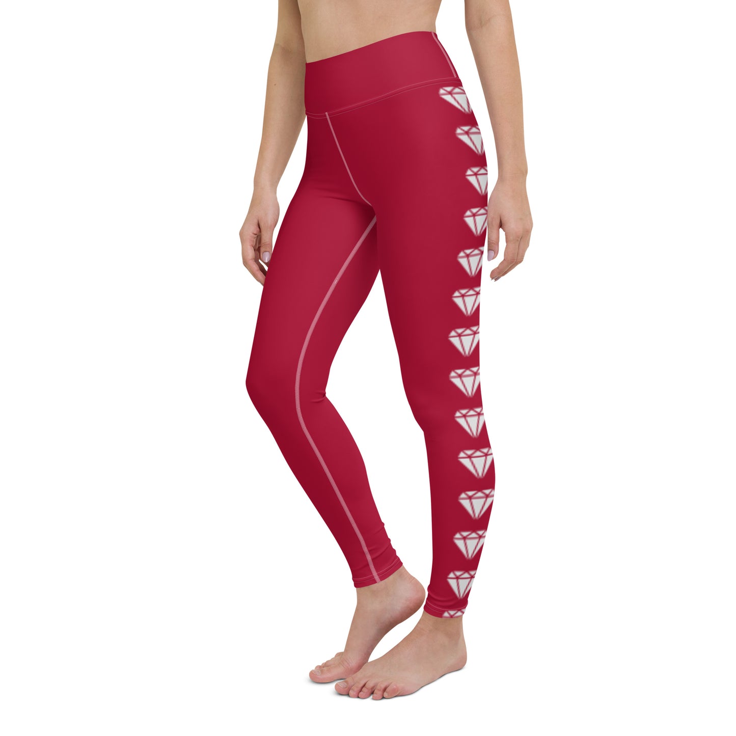 Diamond Red Yoga Leggings