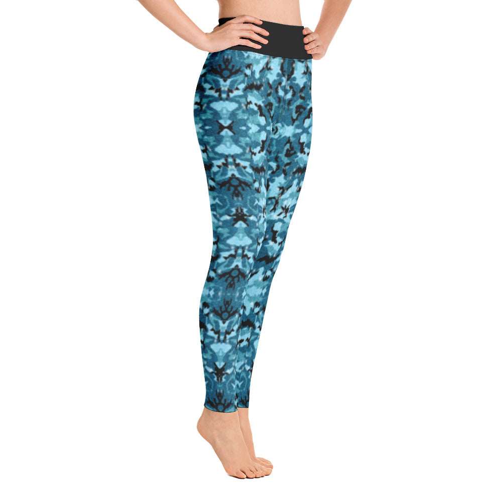 Blue Camo Yoga Leggings