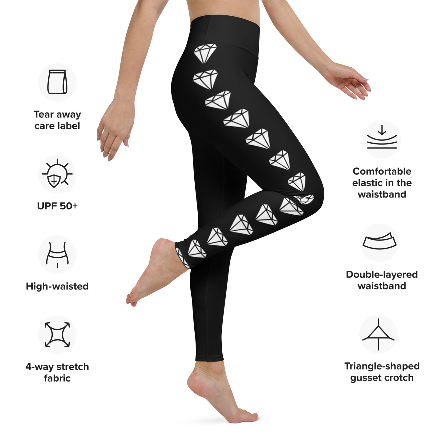 Diamond Blk Yoga Leggings