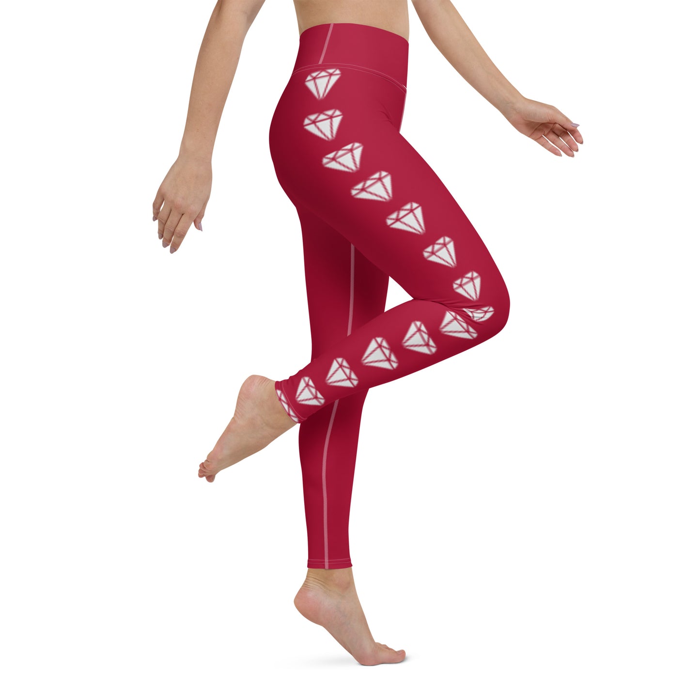 Diamond Red Yoga Leggings