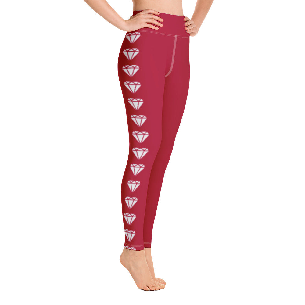 Diamond Red Yoga Leggings