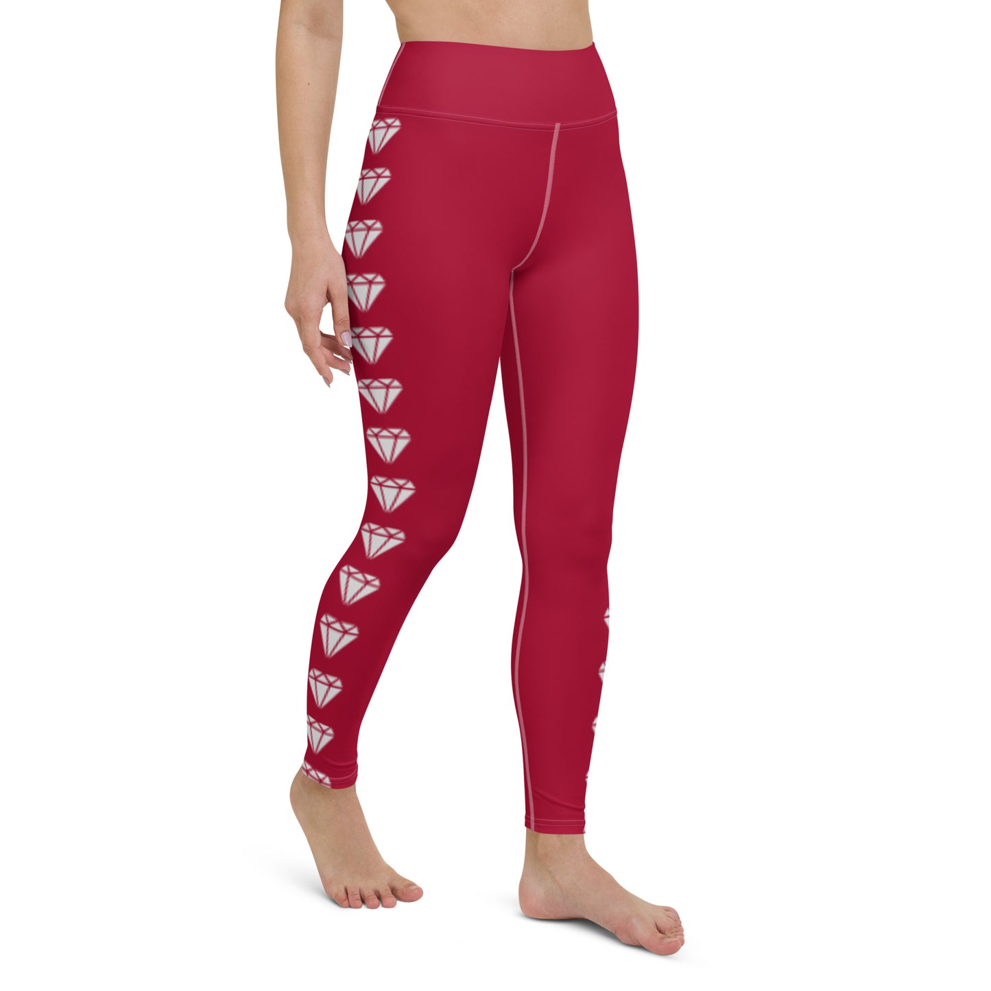 Diamond Red Yoga Leggings