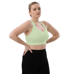 Lime Cream Longline sports bra