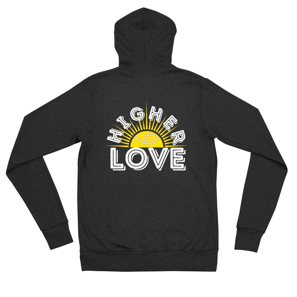 Higher Love Unisex zip hoodie