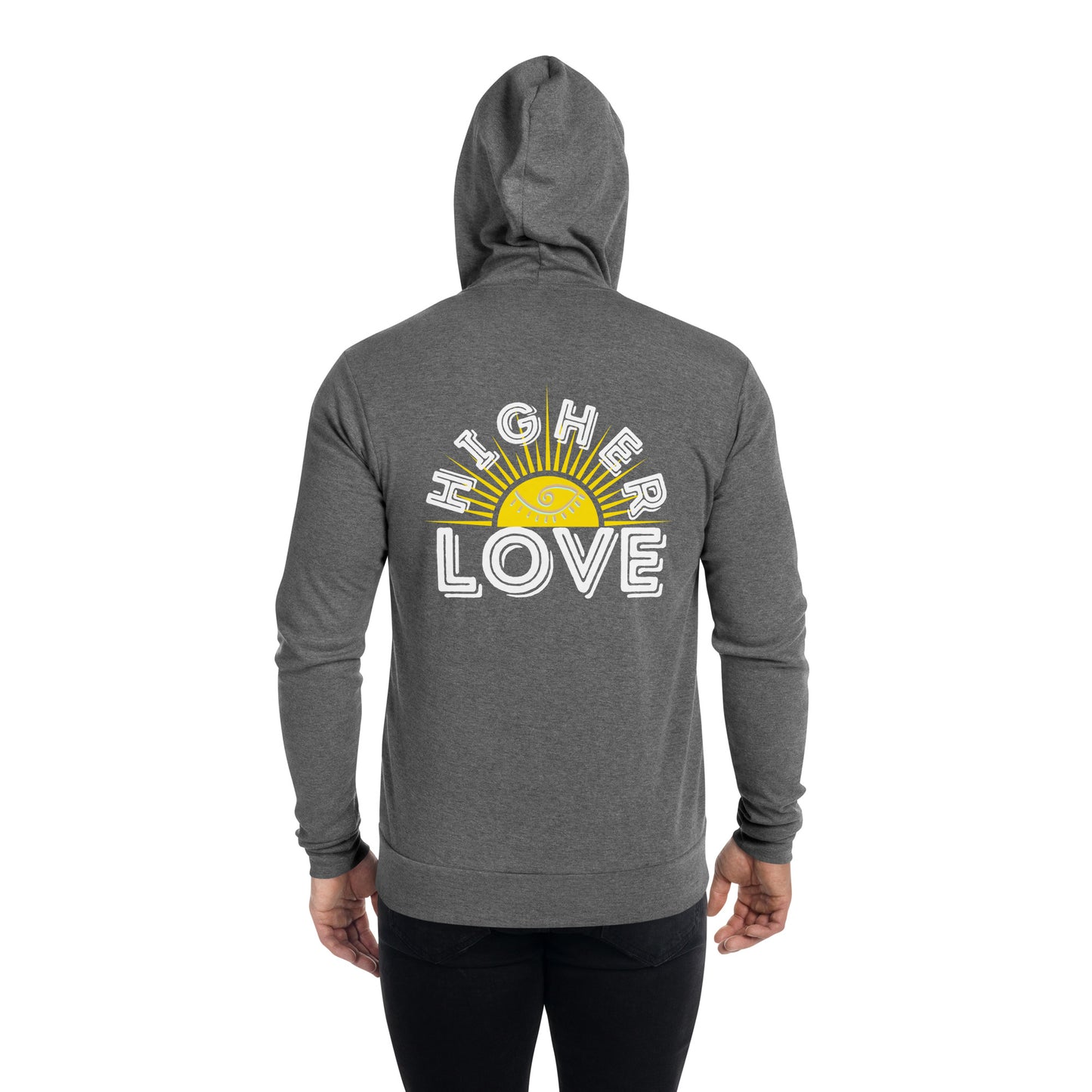 Higher Love Unisex zip hoodie
