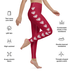 Diamond Red Yoga Leggings