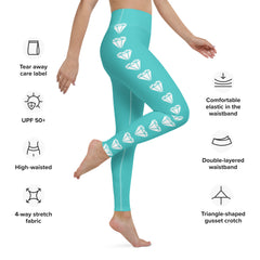 Diamond Aqua Yoga Leggings